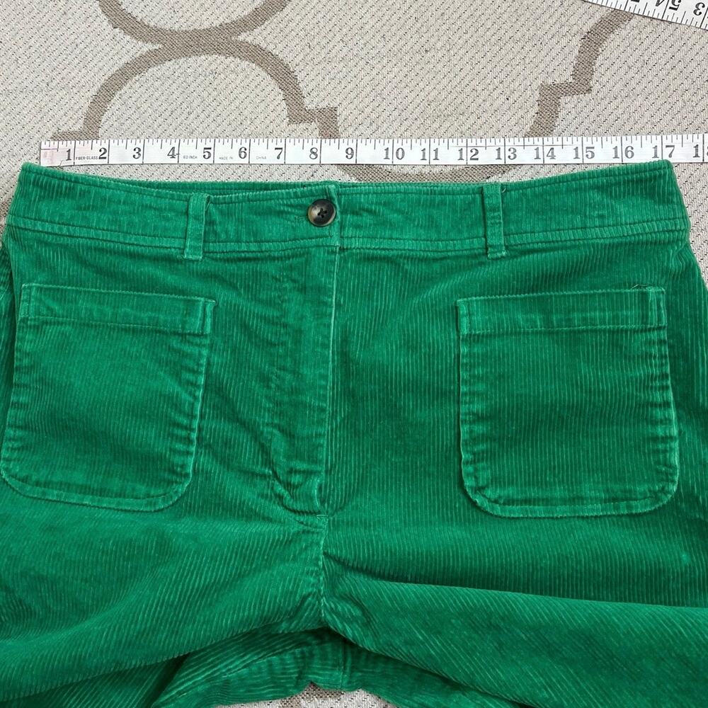 Boden Green Corduroy Wide Leg Trousers Patch Front Pockets Women’s Size 12 - Picture 3 of 14